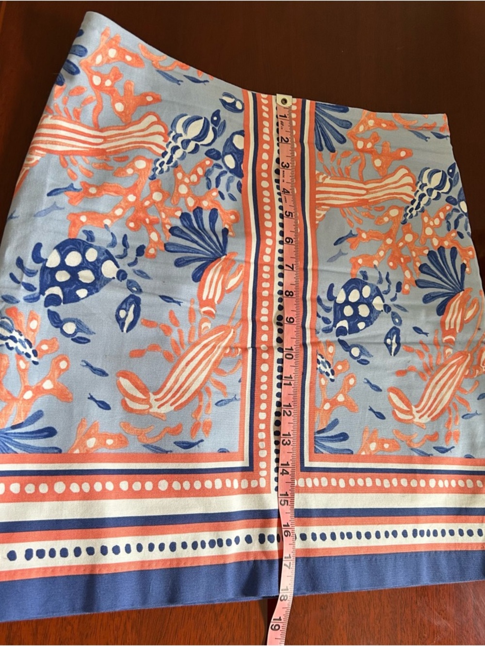 Talbots Pastel Blue and Peachy Floral Border A-Line Skirt 4P Lined skirt - Picture 6 of 7